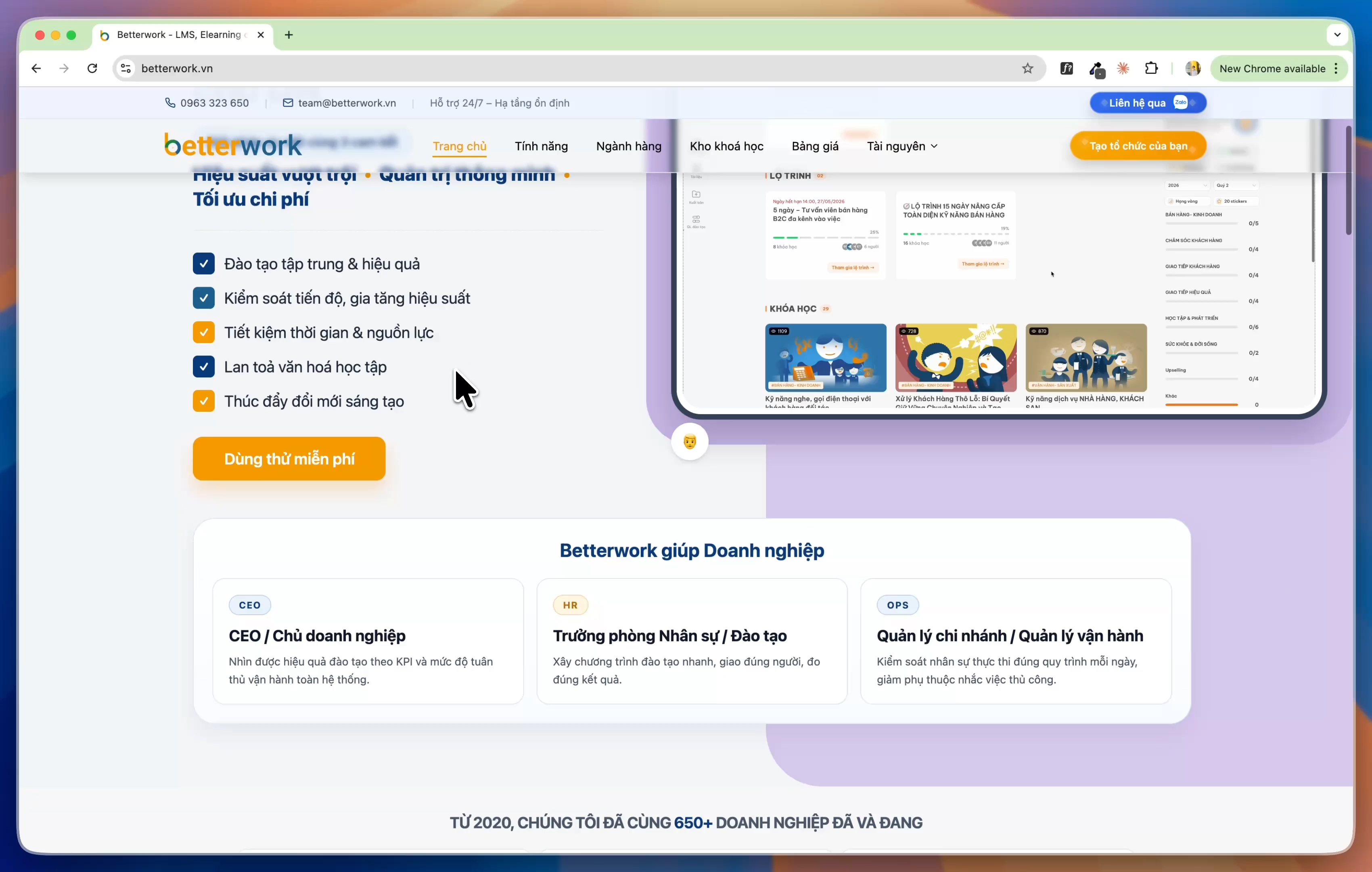 Hướng dẫn tạo & sử dụng hệ thống Betterwork LMS